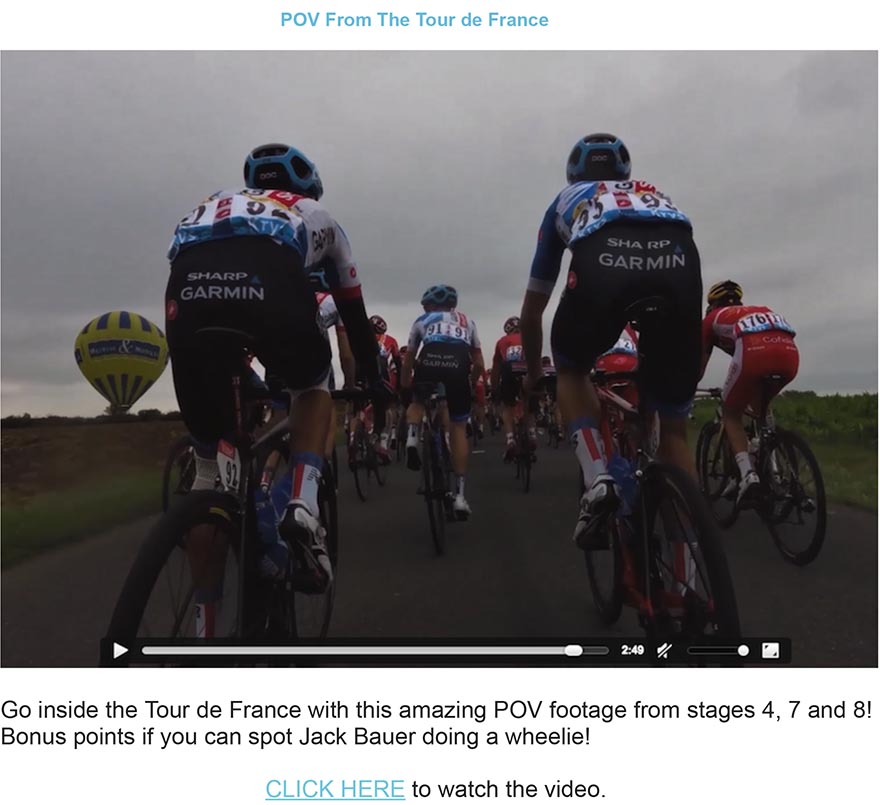 DOWNLOAD A VIDEO POV From Inside The Tour de France.